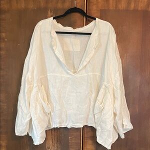 Magnolia Pearl silk blouse with pockets on front